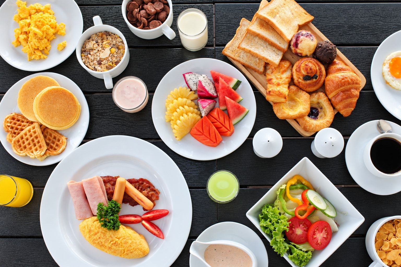 Breakfast selection at The Palmery Resort